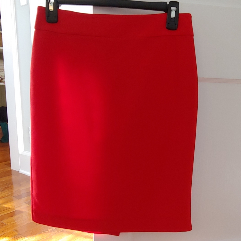Vibrant red banana republic lined pencil skirt 2